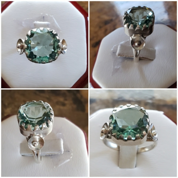 Genuine 5ct Aquamarine Solitaire Ring Size 8 - Picture 2 of 7